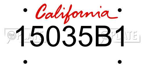 15035B1 California License Plate