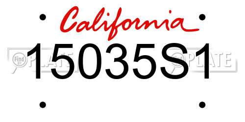 15035S1 California License Plate