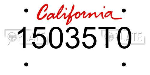 15035T0 California License Plate