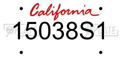 15038S1 California License Plate