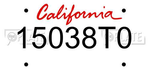 15038T0 California License Plate