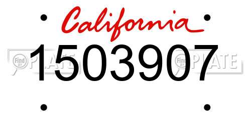 1503907 California License Plate