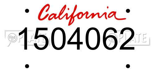 1504062 California License Plate