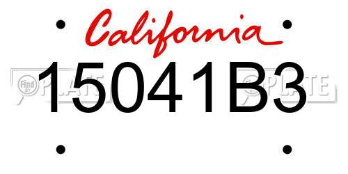 15041B3 California License Plate