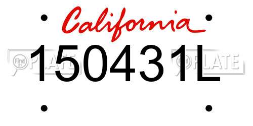 150431L California License Plate