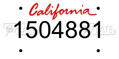 1504881 California License Plate