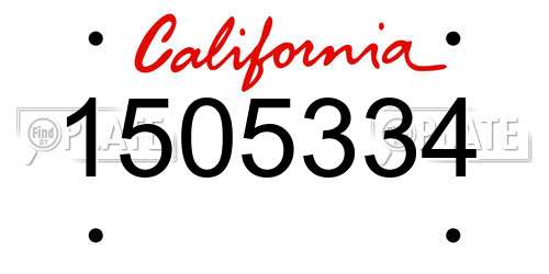 1505334 California License Plate