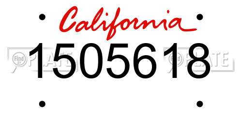 1505618 California License Plate