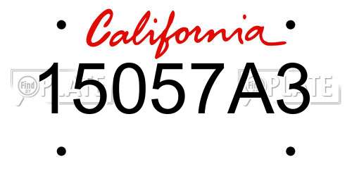 15057A3 California License Plate