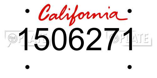 1506271 California License Plate