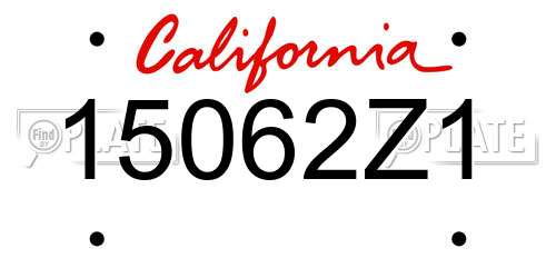 15062Z1 California License Plate