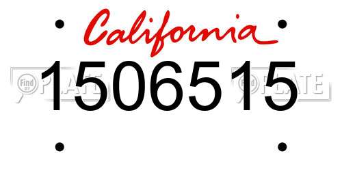 1506515 California License Plate