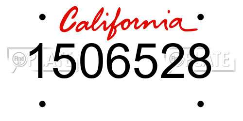 1506528 California License Plate