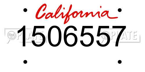 1506557 California License Plate