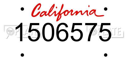 1506575 California License Plate