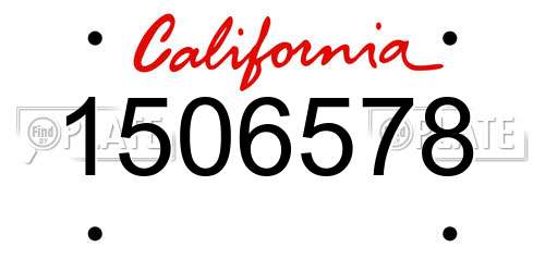 1506578 California License Plate