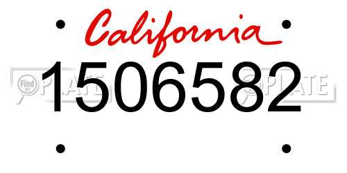 1506582 California License Plate