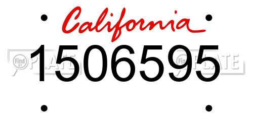 1506595 California License Plate