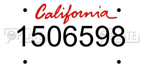 1506598 California License Plate