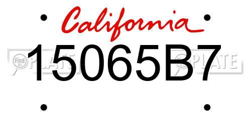 15065B7 California License Plate