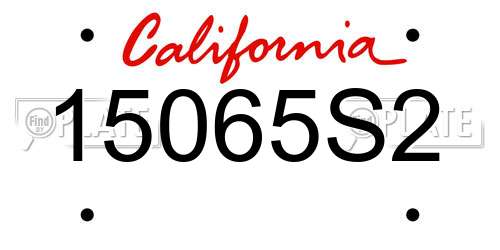 15065S2 California License Plate