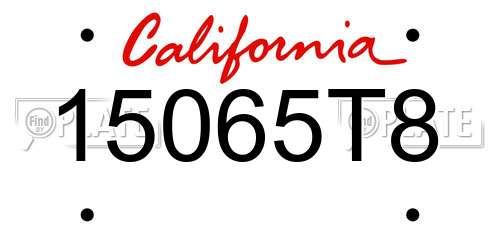 15065T8 California License Plate