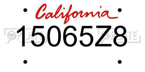 15065Z8 California License Plate