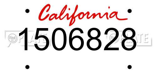1506828 California License Plate