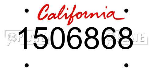 1506868 California License Plate