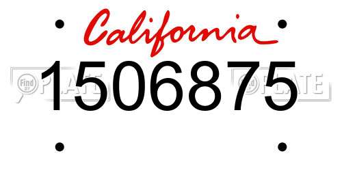 1506875 California License Plate