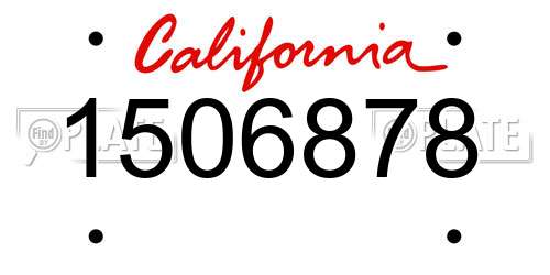 1506878 California License Plate