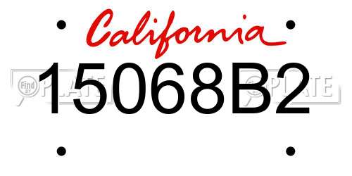 15068B2 California License Plate