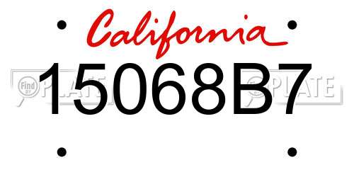 15068B7 California License Plate