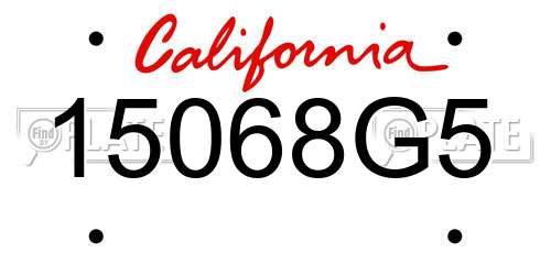 15068G5 California License Plate