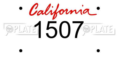 1507 California License Plate