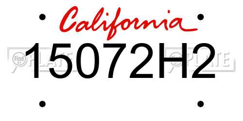 15072H2 California License Plate