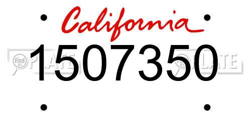 1507350 California License Plate