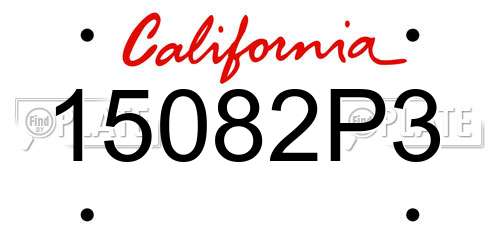 15082P3 California License Plate