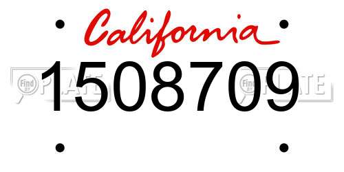 1508709 California License Plate