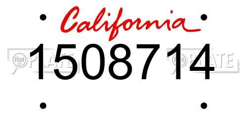1508714 California License Plate