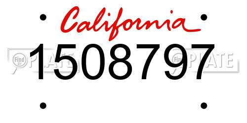 1508797 California License Plate