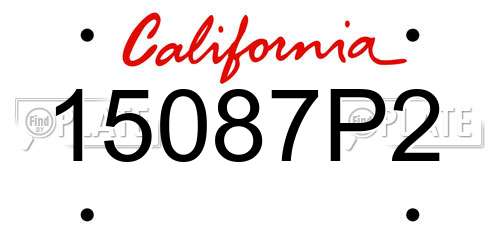 15087P2 California License Plate