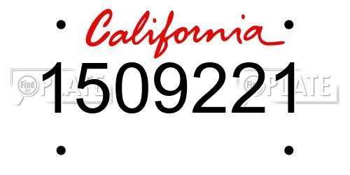 1509221 California License Plate