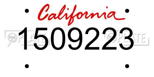 1509223 California License Plate