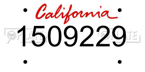 1509229 California License Plate