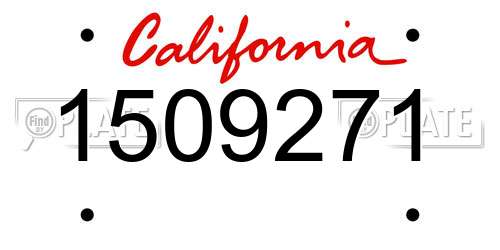 1509271 California License Plate