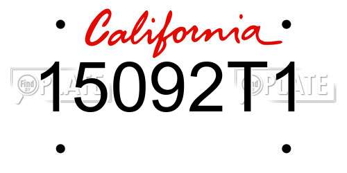 15092T1 California License Plate