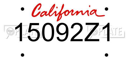 15092Z1 California License Plate
