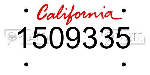 1509335 California License Plate