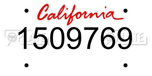1509769 California License Plate